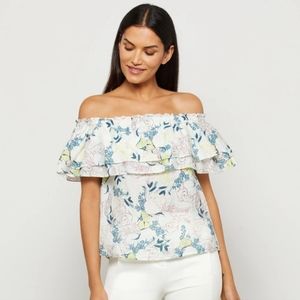NWT BCBGMaxAzria Marie Off The Shoulder Top - Rose Floral